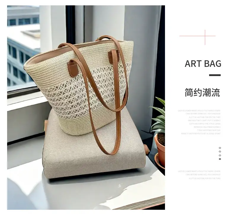 Women Straw Bag Summer 2024 Large Capacity Beach Bag โ feature 8