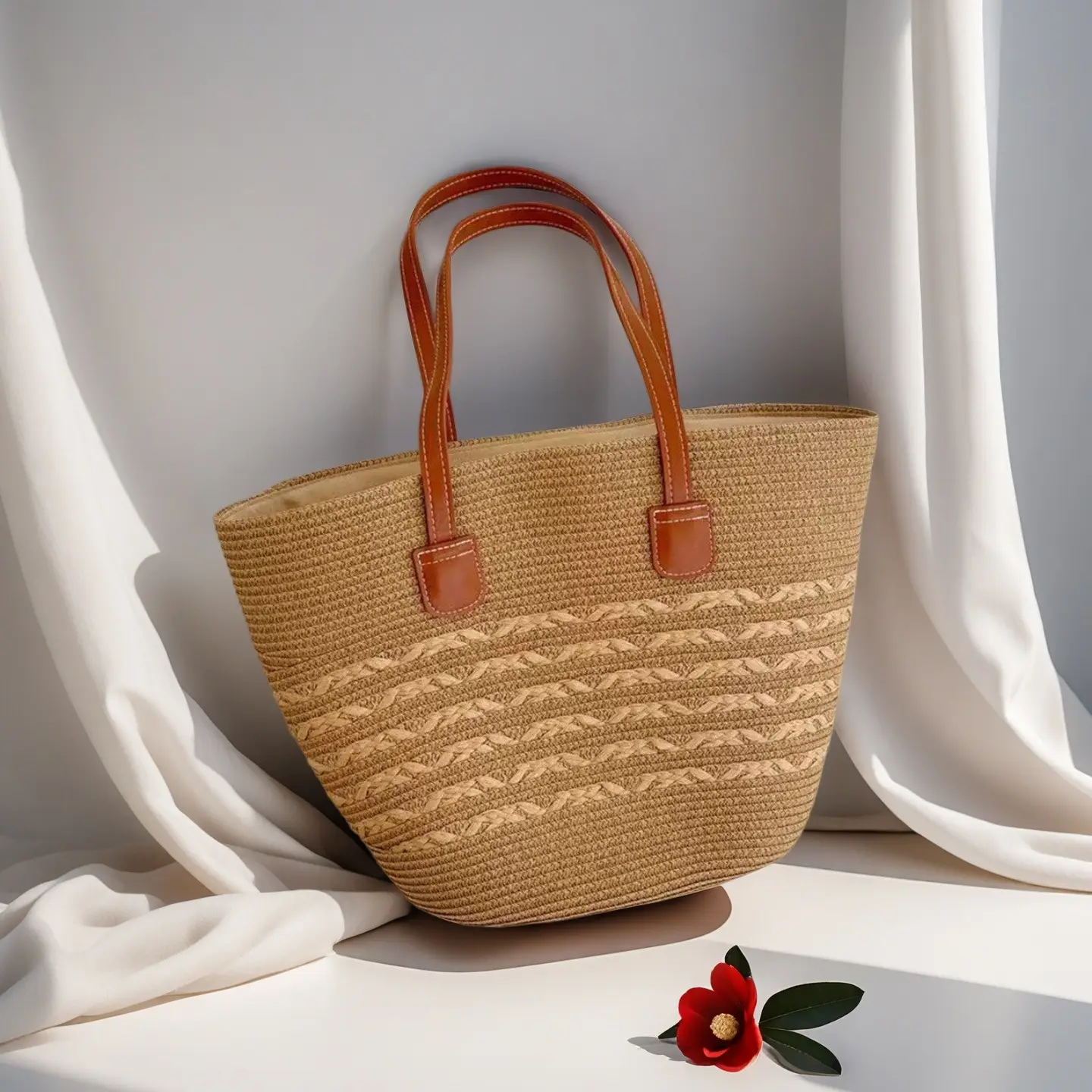 Women Straw Bag Summer 2024 Large Capacity Beach Bag - Image 24