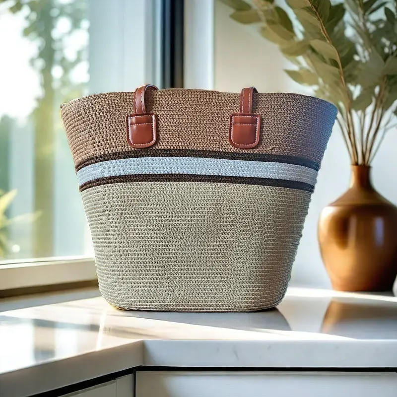 Women Straw Bag Summer 2024 Large Capacity Beach Bag - Image 31