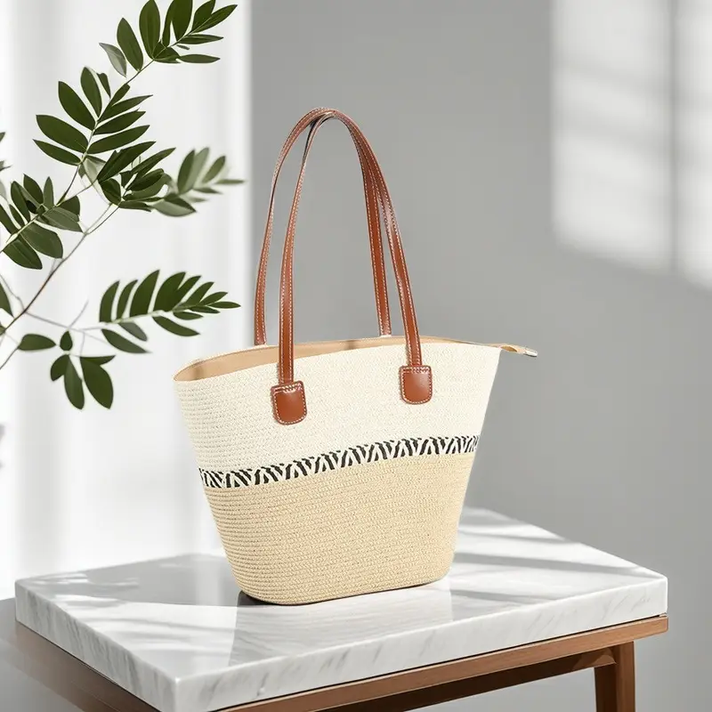 Women Straw Bag Summer 2024 Large Capacity Beach Bag - Image 33