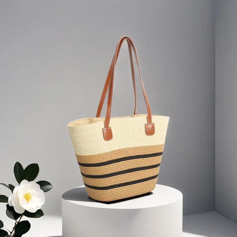 Women Straw Bag Summer 2024 Large Capacity Beach Bag - Image 38