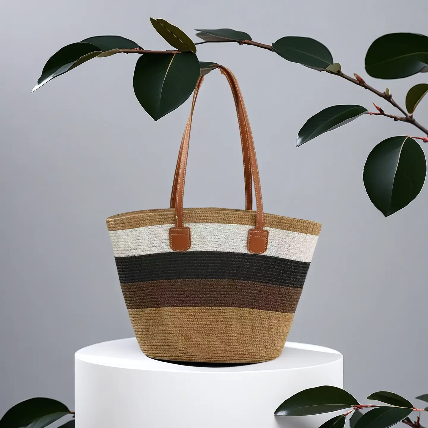 Women Straw Bag Summer 2024 Large Capacity Beach Bag - Image 45
