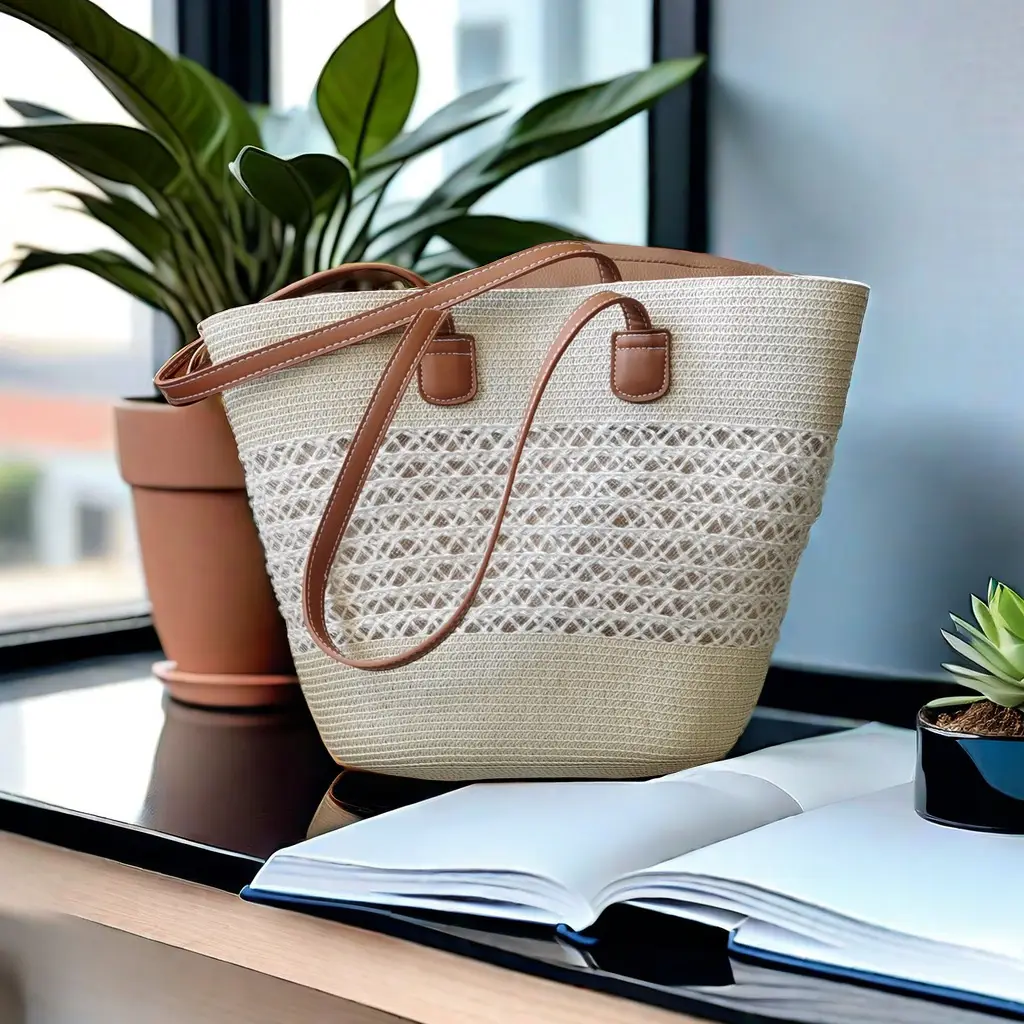 Women Straw Bag Summer 2024 Large Capacity Beach Bag - Image 11