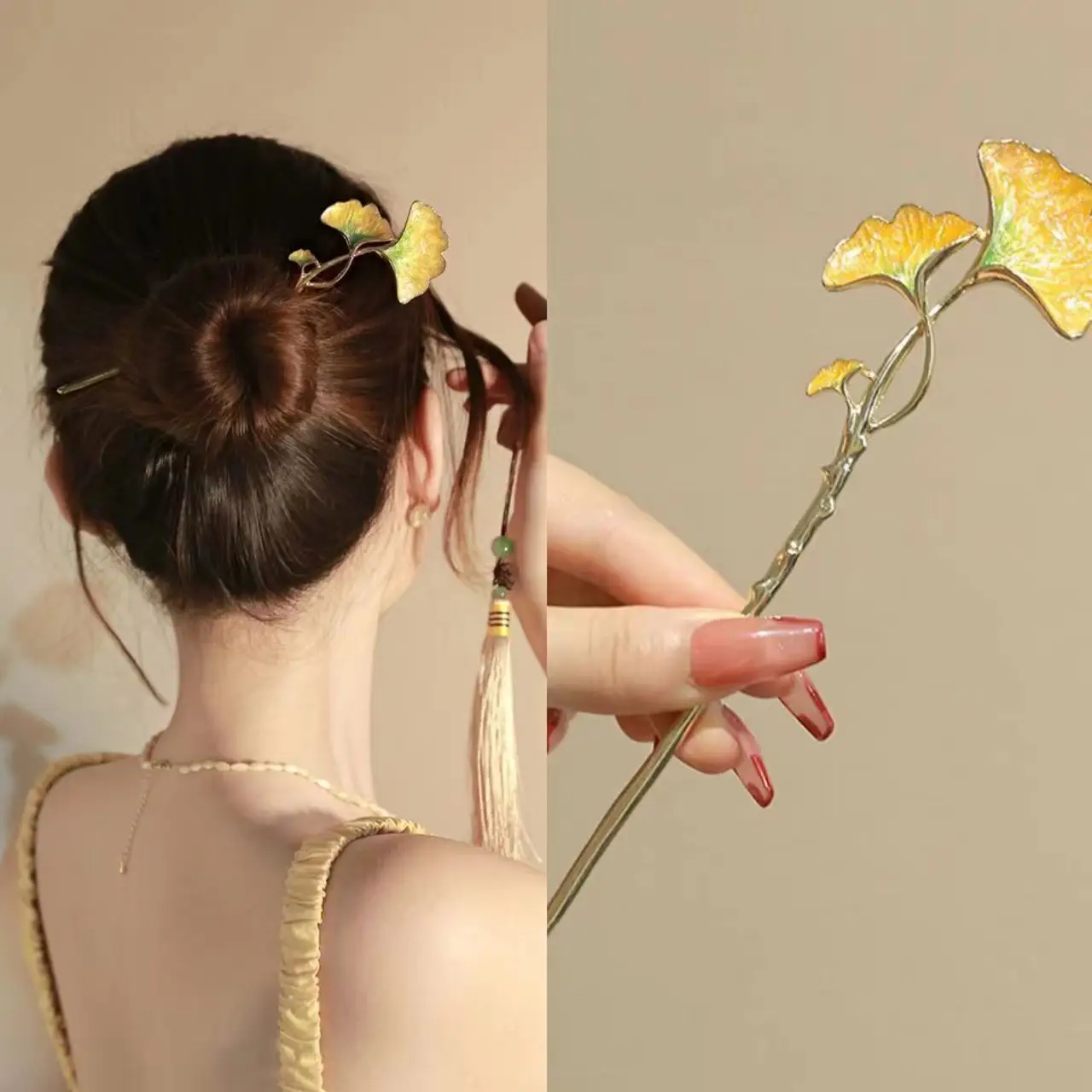 Chinese Hairpin with Flower & Pearl Design - Image 35