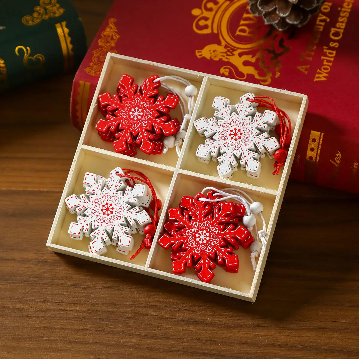Wooden Cartoon Christmas Tree Decorations Set of 3 — feature 14