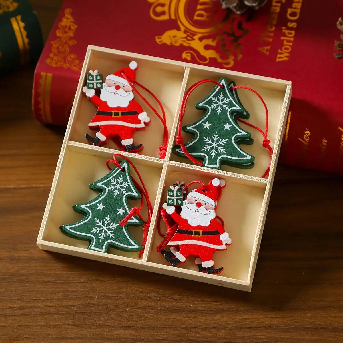 Wooden Cartoon Christmas Tree Decorations Set of 3 — feature 19