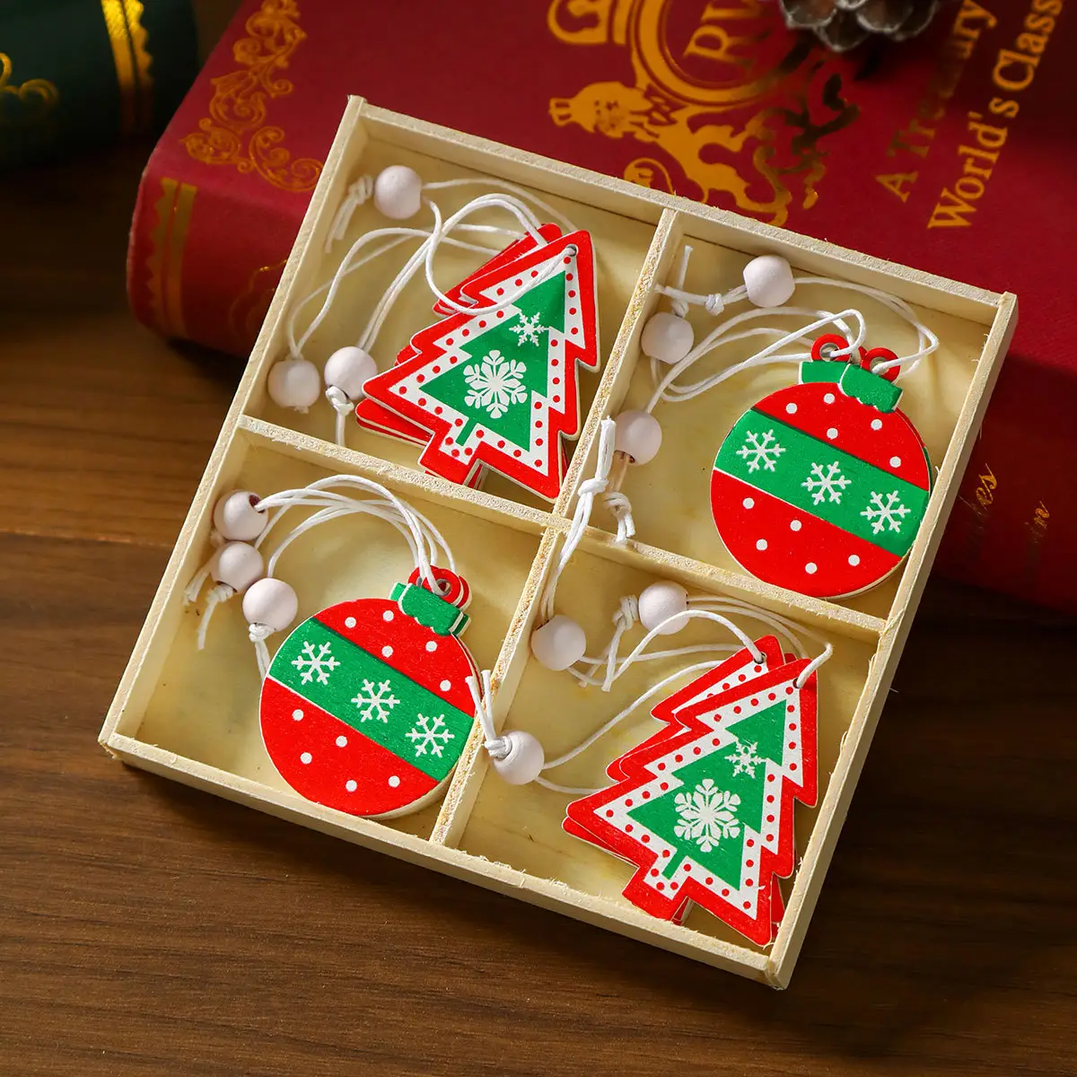 Wooden Cartoon Christmas Tree Decorations Set of 3 — feature 20