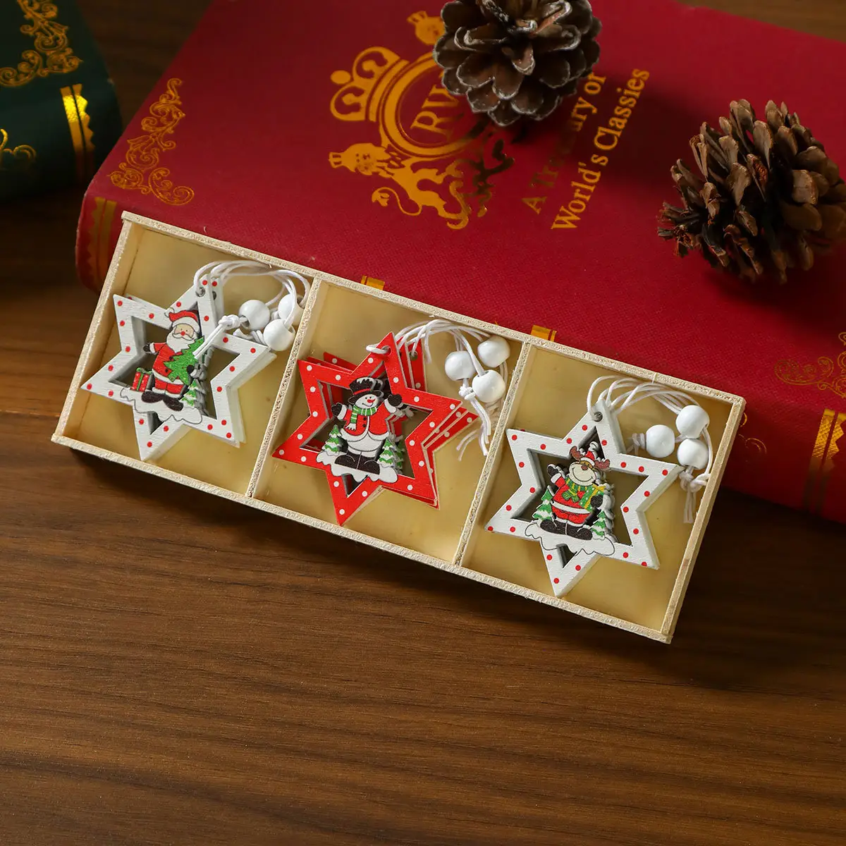 Wooden Cartoon Christmas Tree Decorations Set of 3 — feature 22