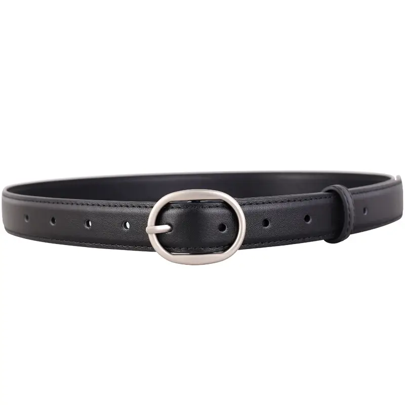 2024 New Women's Black Leather Belt with Pin Buckle - Image 8