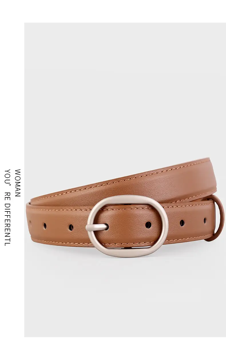 2024 New Women's Black Leather Belt with Pin Buckle — feature 12