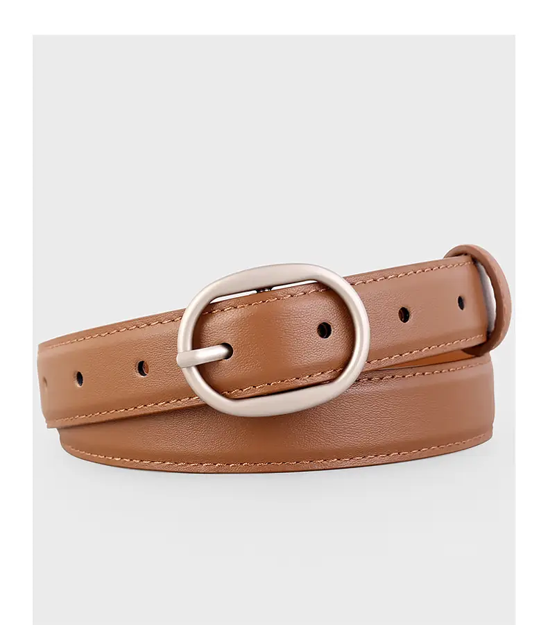 2024 New Women's Black Leather Belt with Pin Buckle — feature 18