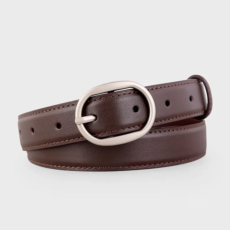 2024 New Women's Black Leather Belt with Pin Buckle - Image 3