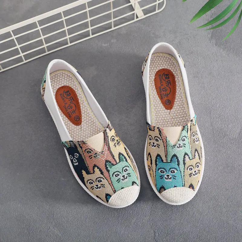 Women's Lazy Fisherman Canvas Slippers with Soft Sole