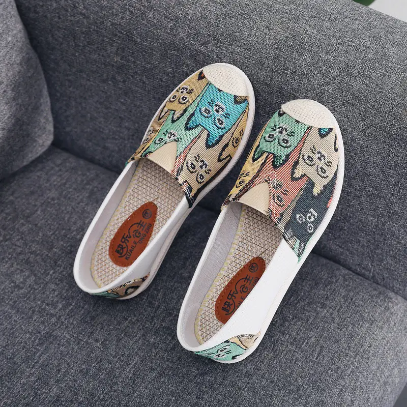 Women's Lazy Fisherman Canvas Slippers with Soft Sole