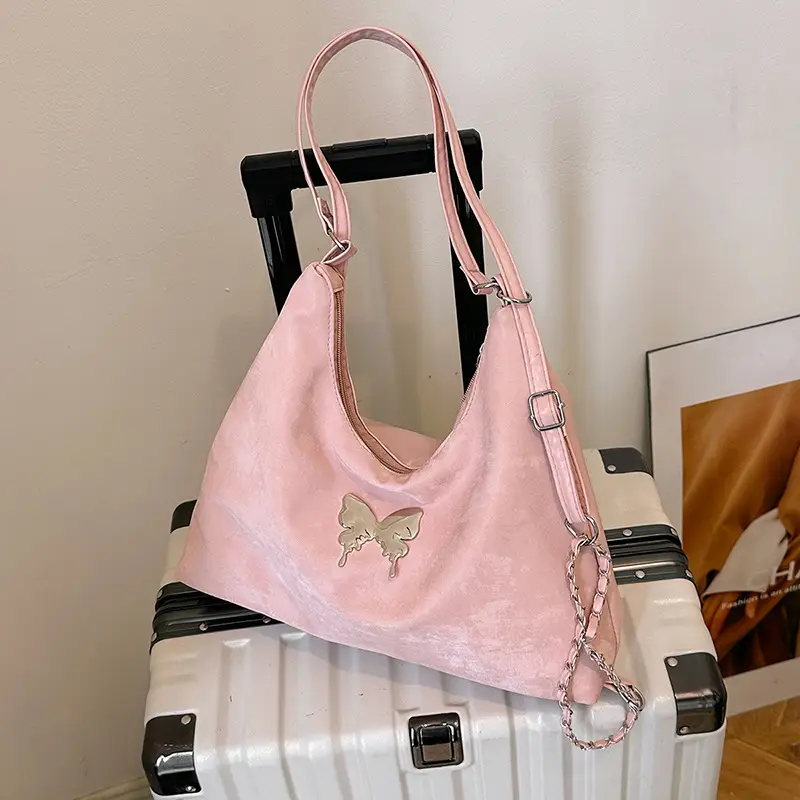 Pink Butterfly Shoulder Crossbody Bag for Women - Image 2