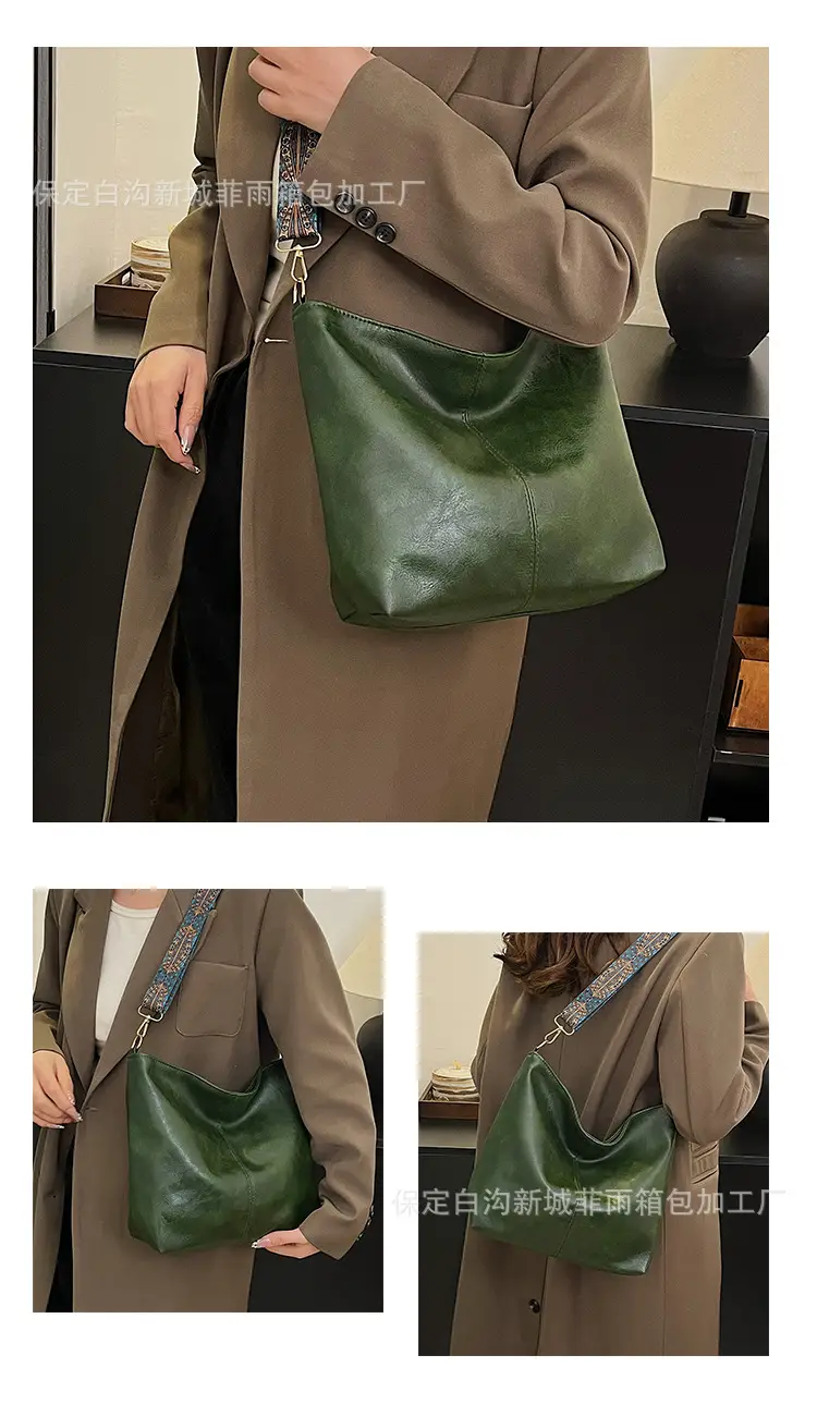 Large Capacity Vintage Wide Strap Shoulder Crossbody Bag — feature 14