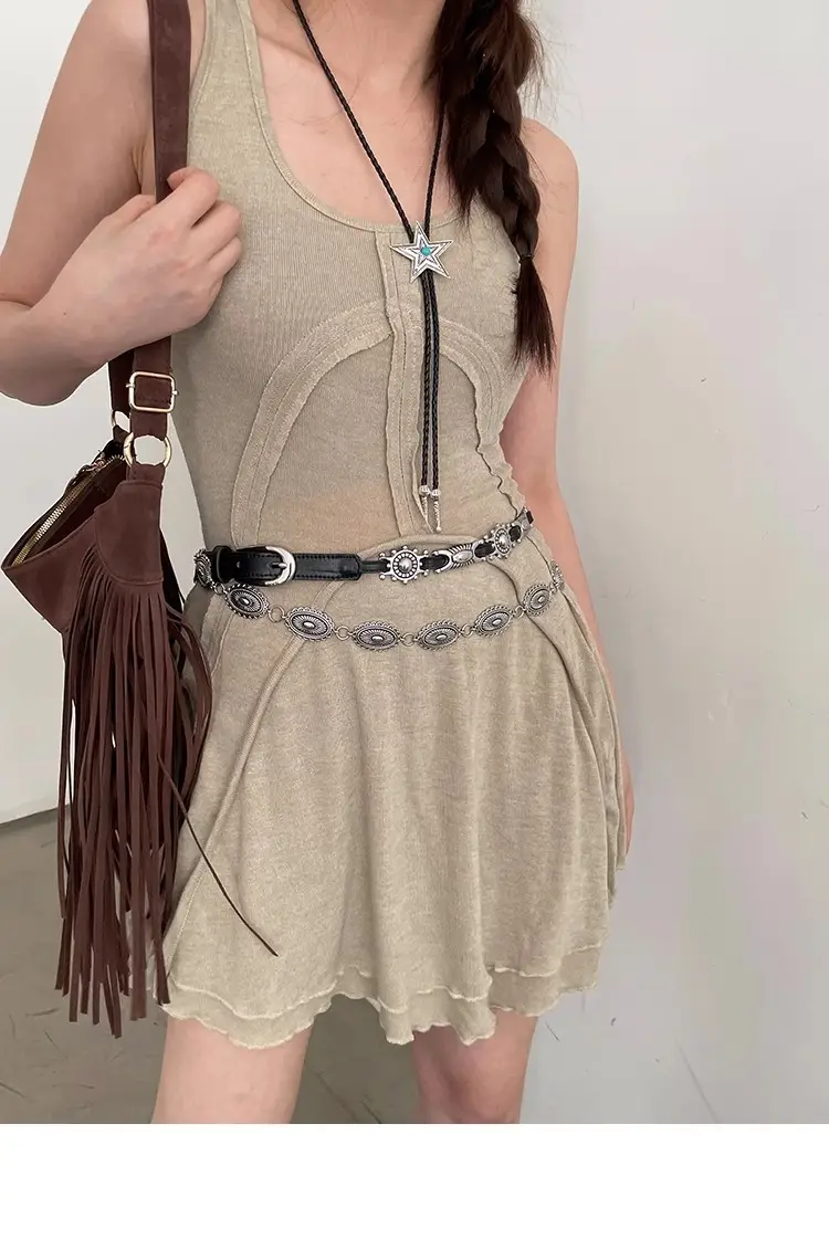 American Retro Belt Belt Bohemian Versatile Jeans Accessories High-End Niche Design Waist Chain Trend — feature 10