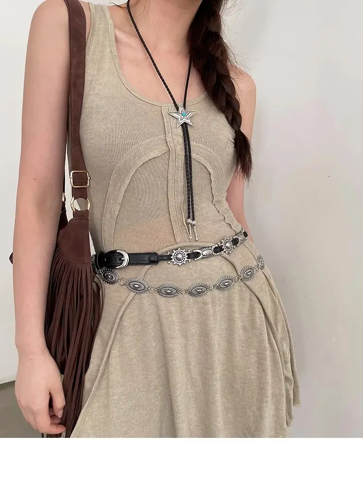 American Retro Belt Belt Bohemian Versatile Jeans Accessories High-End Niche Design Waist Chain Trend — feature 11