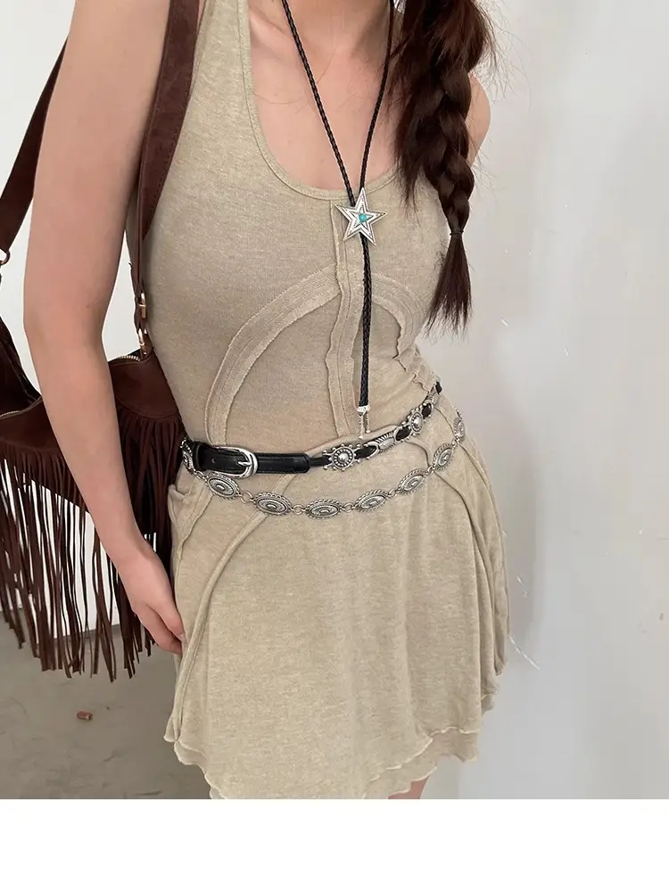 American Retro Belt Belt Bohemian Versatile Jeans Accessories High-End Niche Design Waist Chain Trend — feature 15