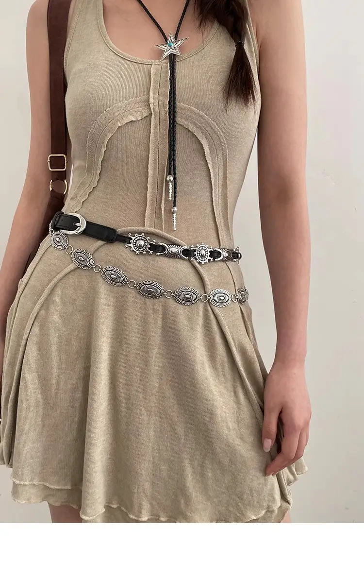 American Retro Belt Belt Bohemian Versatile Jeans Accessories High-End Niche Design Waist Chain Trend — feature 6