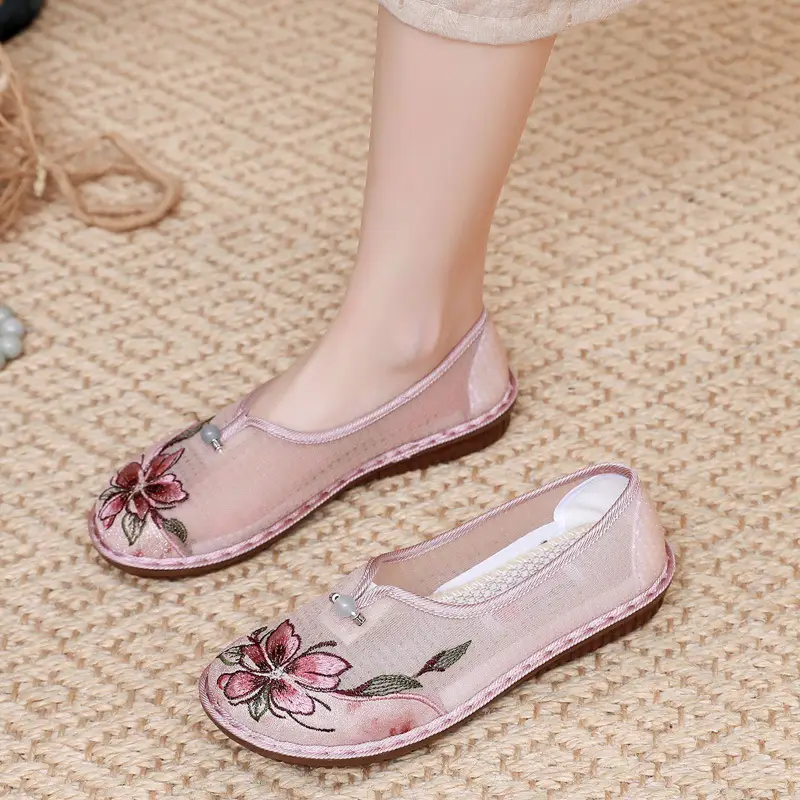 Old Beijing Cloth Shoes Summer New Mesh Women's Shoes Comfortable Breathable Ethnic Style Mother Shoes Fashionable Antique Hanfu Shoes - Image 6