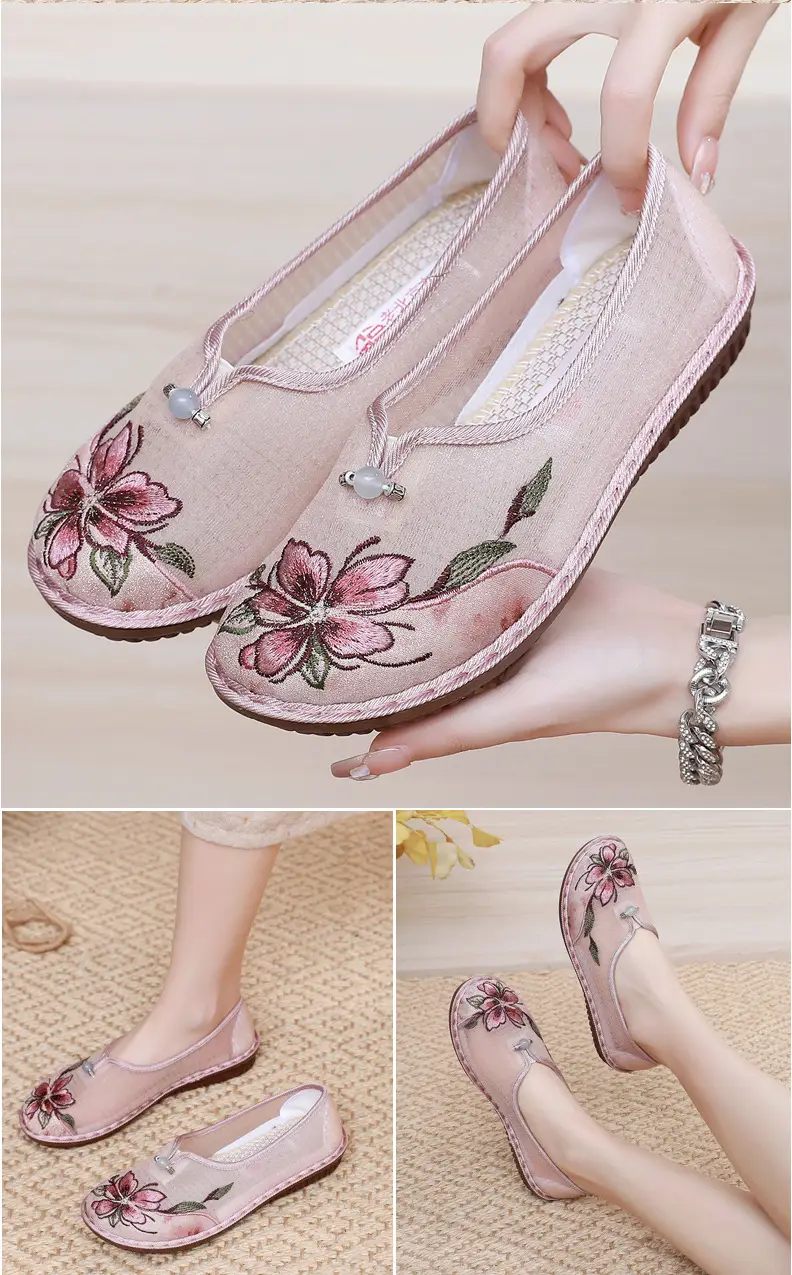 Old Beijing Cloth Shoes Summer New Mesh Women's Shoes Comfortable Breathable Ethnic Style Mother Shoes Fashionable Antique Hanfu Shoes — feature 15