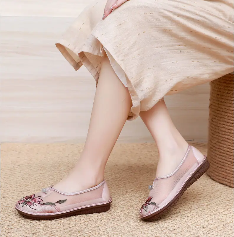 Old Beijing Cloth Shoes Summer New Mesh Women's Shoes Comfortable Breathable Ethnic Style Mother Shoes Fashionable Antique Hanfu Shoes — feature 19