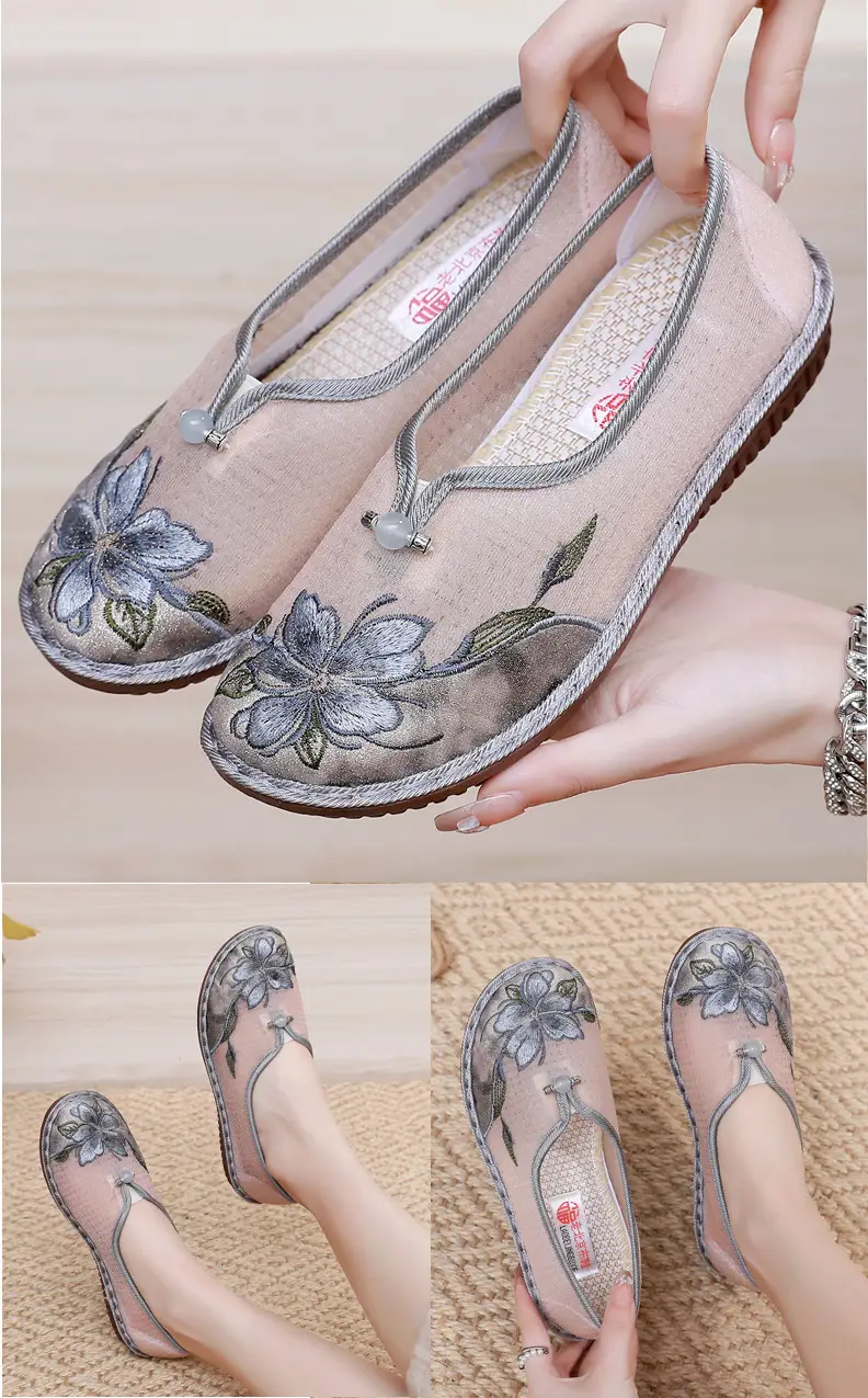 Old Beijing Cloth Shoes Summer New Mesh Women's Shoes Comfortable Breathable Ethnic Style Mother Shoes Fashionable Antique Hanfu Shoes — feature 21