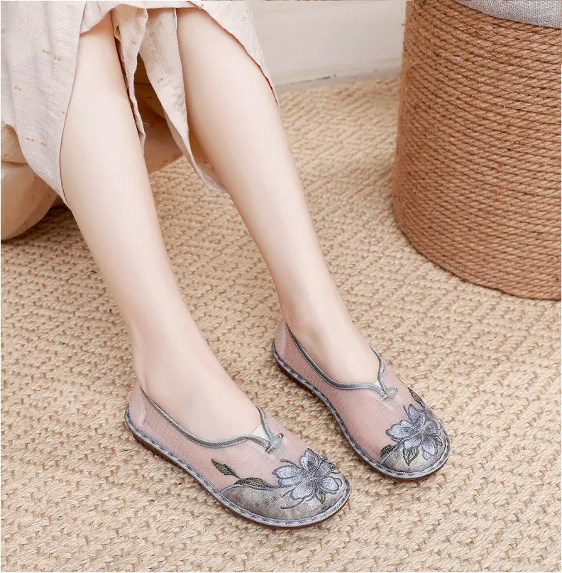 Old Beijing Cloth Shoes Summer New Mesh Women's Shoes Comfortable Breathable Ethnic Style Mother Shoes Fashionable Antique Hanfu Shoes — feature 22