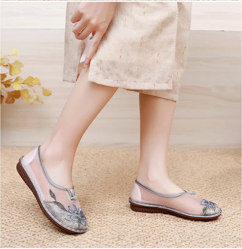 Old Beijing Cloth Shoes Summer New Mesh Women's Shoes Comfortable Breathable Ethnic Style Mother Shoes Fashionable Antique Hanfu Shoes — feature 25