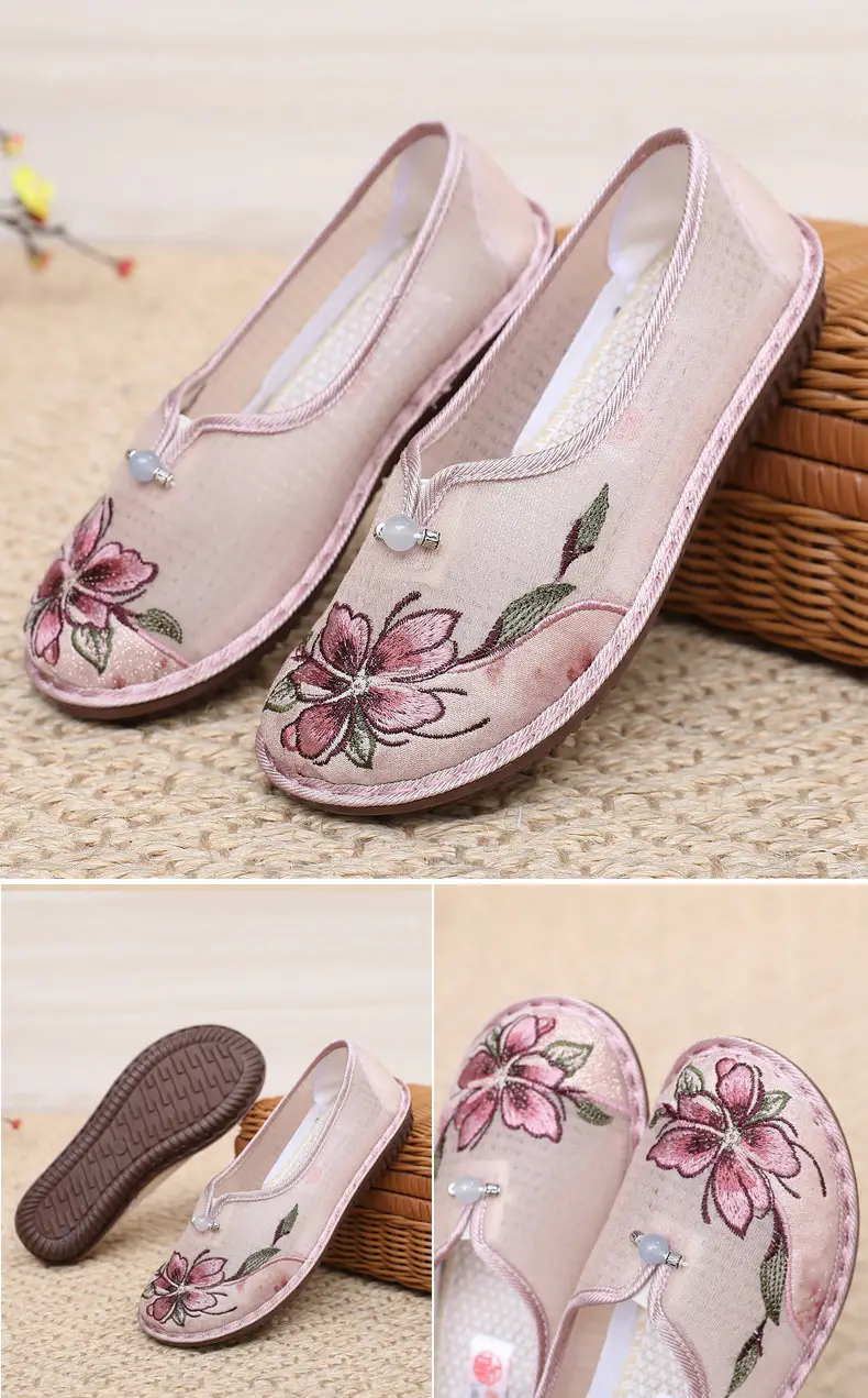 Old Beijing Cloth Shoes Summer New Mesh Women's Shoes Comfortable Breathable Ethnic Style Mother Shoes Fashionable Antique Hanfu Shoes — feature 27