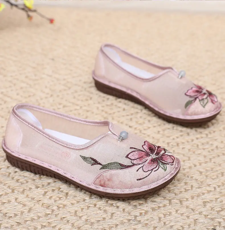 Old Beijing Cloth Shoes Summer New Mesh Women's Shoes Comfortable Breathable Ethnic Style Mother Shoes Fashionable Antique Hanfu Shoes — feature 28