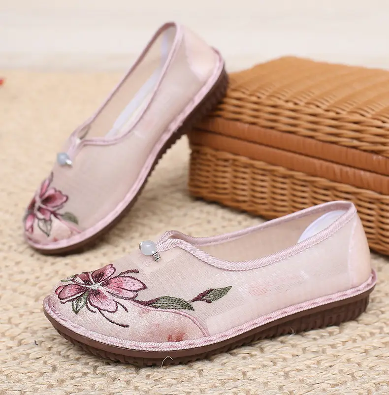 Old Beijing Cloth Shoes Summer New Mesh Women's Shoes Comfortable Breathable Ethnic Style Mother Shoes Fashionable Antique Hanfu Shoes — feature 30