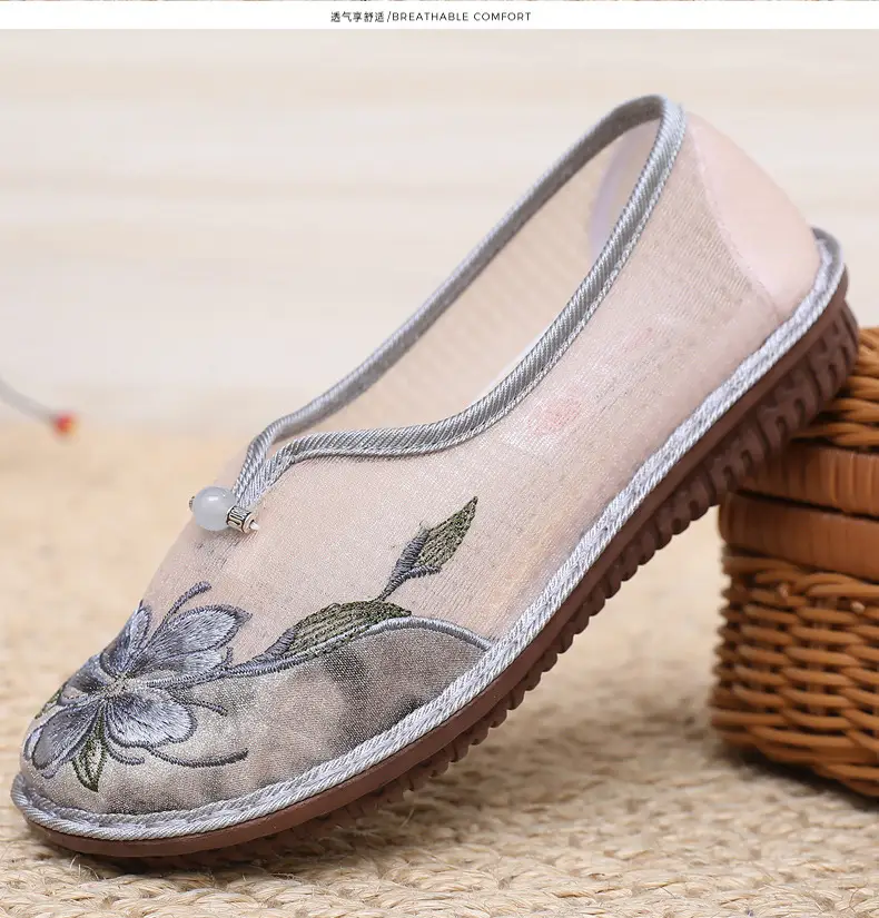 Old Beijing Cloth Shoes Summer New Mesh Women's Shoes Comfortable Breathable Ethnic Style Mother Shoes Fashionable Antique Hanfu Shoes — feature 31