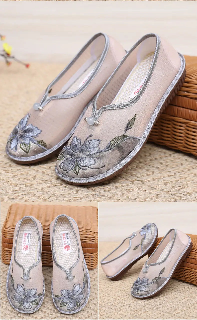 Old Beijing Cloth Shoes Summer New Mesh Women's Shoes Comfortable Breathable Ethnic Style Mother Shoes Fashionable Antique Hanfu Shoes — feature 32