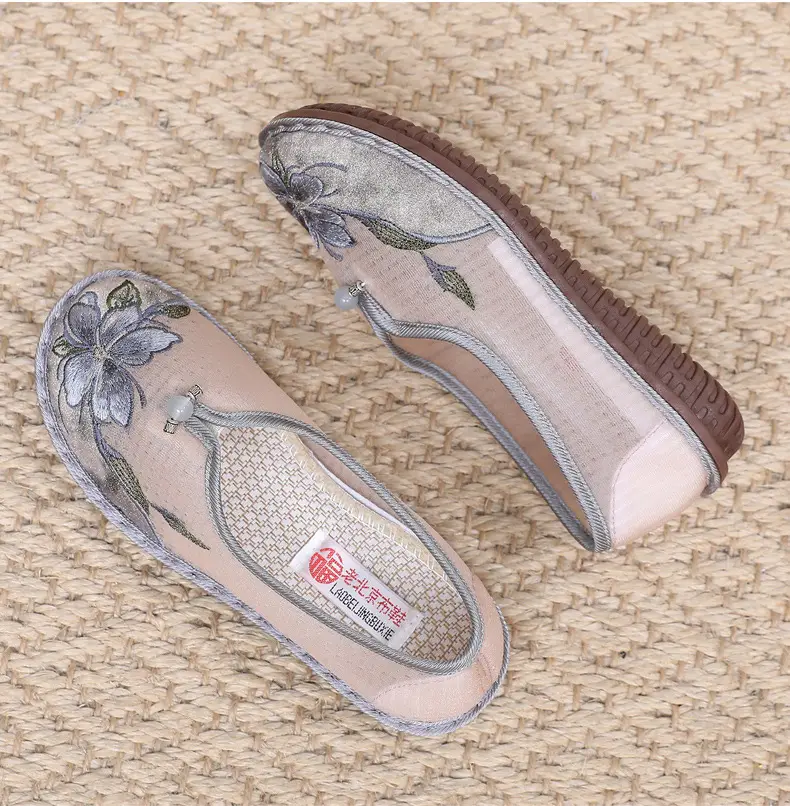Old Beijing Cloth Shoes Summer New Mesh Women's Shoes Comfortable Breathable Ethnic Style Mother Shoes Fashionable Antique Hanfu Shoes — feature 33