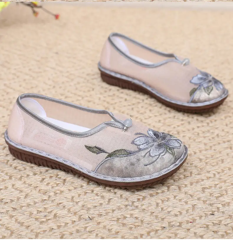 Old Beijing Cloth Shoes Summer New Mesh Women's Shoes Comfortable Breathable Ethnic Style Mother Shoes Fashionable Antique Hanfu Shoes — feature 35