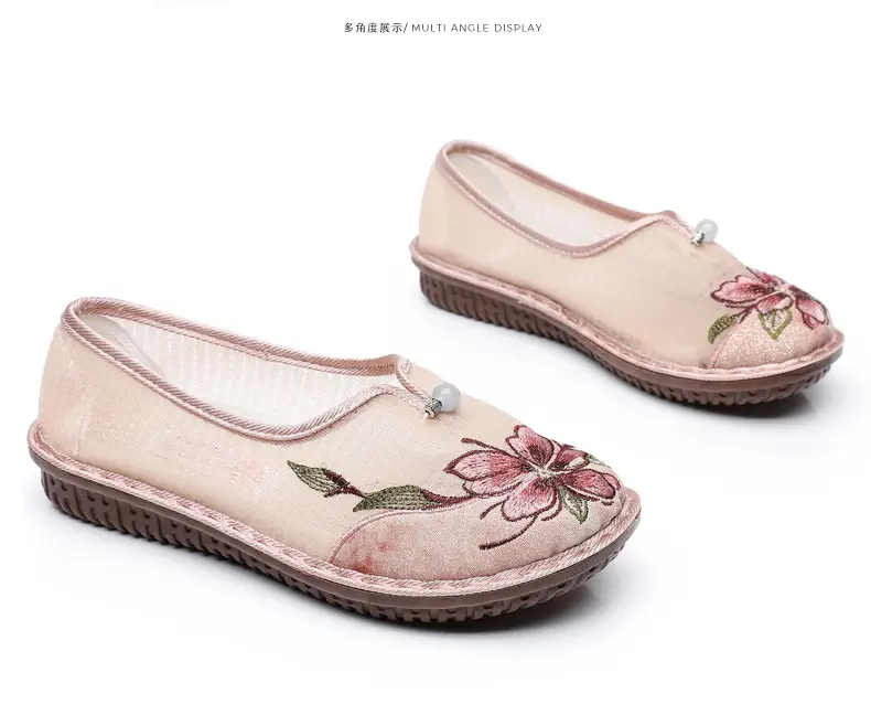 Old Beijing Cloth Shoes Summer New Mesh Women's Shoes Comfortable Breathable Ethnic Style Mother Shoes Fashionable Antique Hanfu Shoes — feature 39