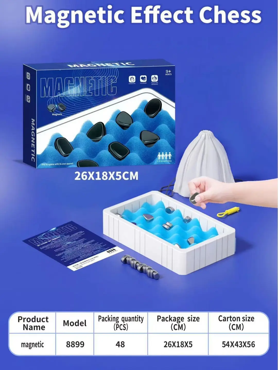 Cross-border magnetic force on the effect of war chess stepping on thunder chess magnet induction puzzle decompression double desktop table games children's toys