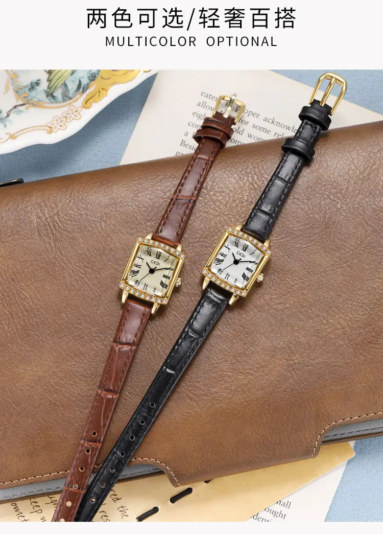 Goldie Light Luxury Women's Square Diamond Watch — feature 4