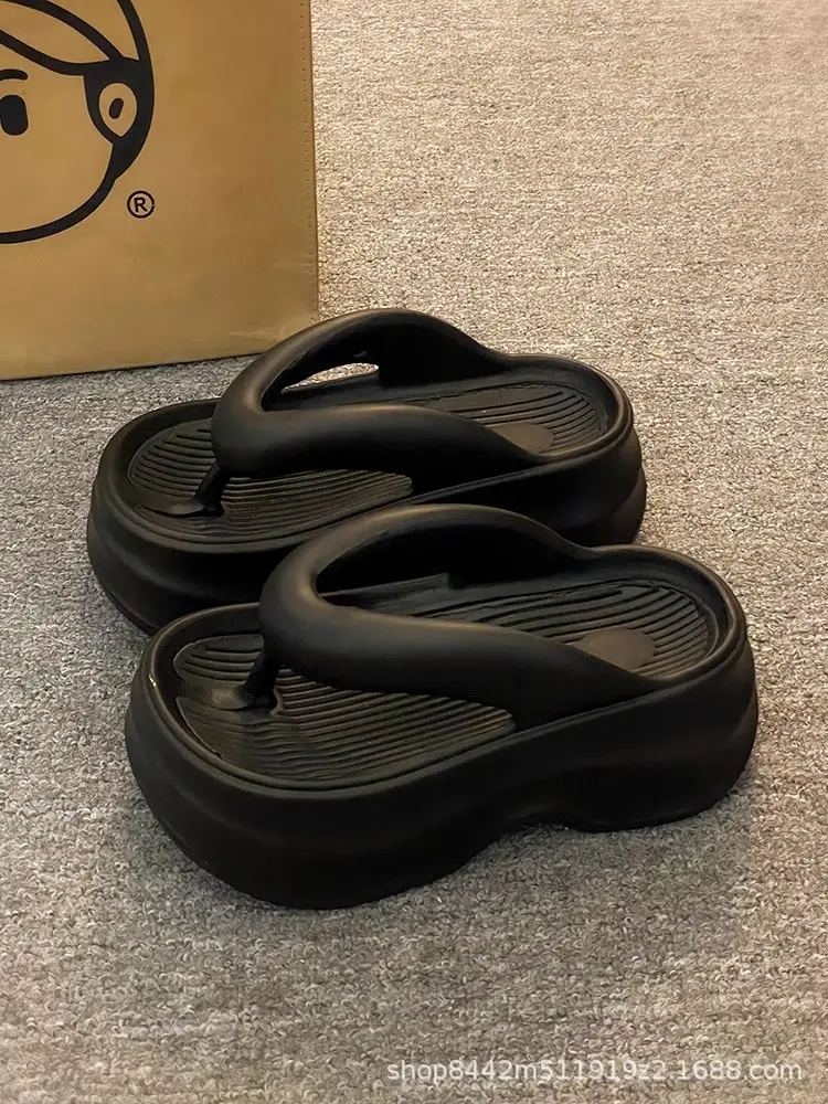Black Thick Bottom Flip-Flops Women 2024 Summer — feature 12