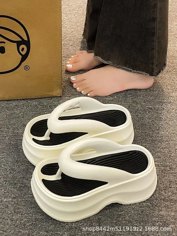 Black Thick Bottom Flip-Flops Women 2024 Summer — feature 18