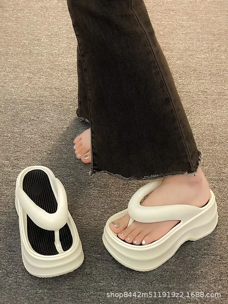 Black Thick Bottom Flip-Flops Women 2024 Summer — feature 19