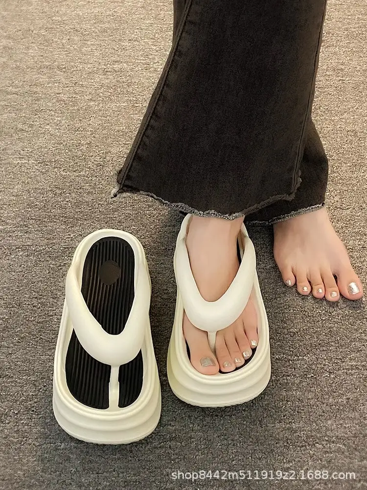 Black Thick Bottom Flip-Flops Women 2024 Summer — feature 20