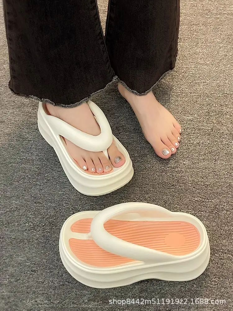 Black Thick Bottom Flip-Flops Women 2024 Summer — feature 25