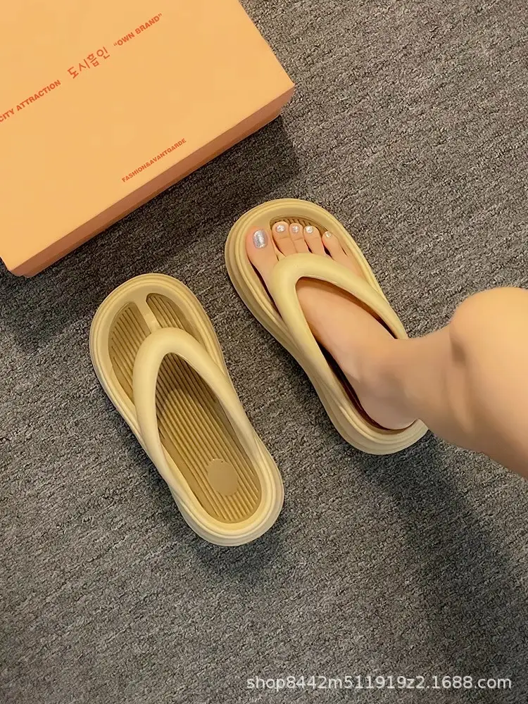 Black Thick Bottom Flip-Flops Women 2024 Summer — feature 26