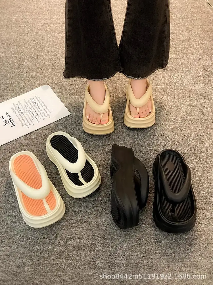 Black Thick Bottom Flip-Flops Women 2024 Summer — feature 27