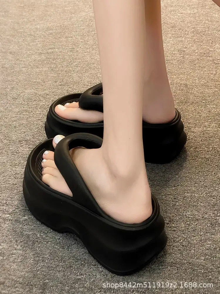 Black Thick Bottom Flip-Flops Women 2024 Summer — feature 31