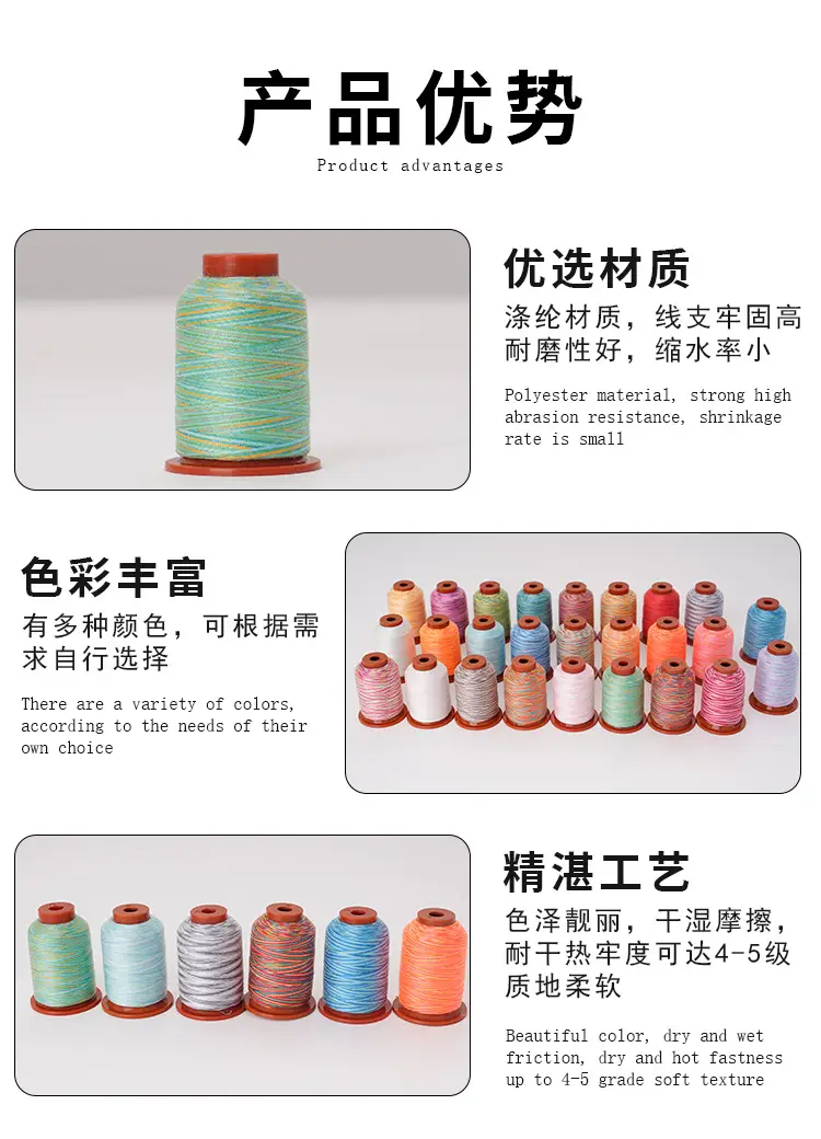 Rainbow Polyester Sewing Threads 402 Rolls — feature 5
