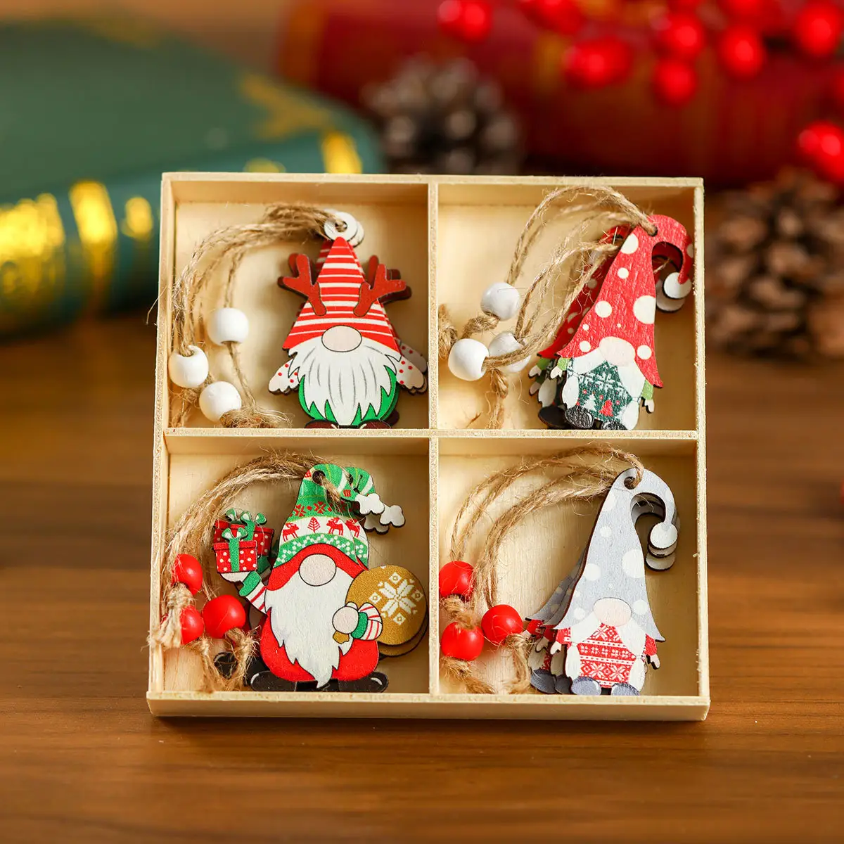 New Christmas Tree Decorative Wooden Boxed Painted Pendant — feature 10